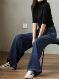 Durable Women's High Waisted Wide Leg Jeans