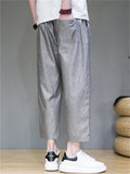 Loose Cozy Cotton Linen Ankle Length Casual Pants for Men