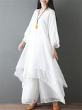 Women's Traditional Zen Flowing Dress Soft Linen Pants