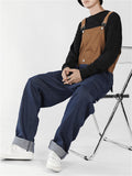 Men's Fashion Leisure Contrast Color Denim Overalls