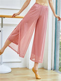 Flowy Mesh Side Split Wide Leg Pants for Women