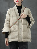 Female Light Chic Winter Short White Duck Down Coats