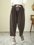 Women's Trendy Loose All Match Striped Casual Pants