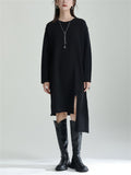 Vogue Turtleneck Irregular Hem Cape + Knitted Dress for Women