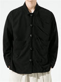 Men's Trendy Lapel Tassel Button Flannel Shirt