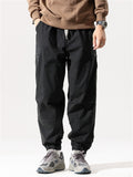 Male Zippered Pocket Comfort Drawstring Work Pants