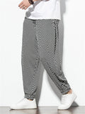 Men's Fashionable Two Color Checkered Pattern Pants