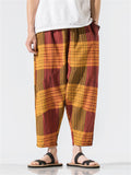 Large Size Plaid Printed Casual Pants for Men