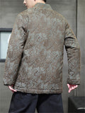 Men's Snakeskin Grain Jacquard Cotton Padded Coats