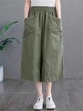 Female Simple Wearable Large Pocket Summer Pants