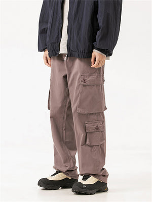 Male Trendy Skin-friendly Solid Color Cargo Pants