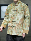 Men's Vintage Daisy Jacquard Long Sleeve Button Jacket