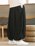 Chinese Style Oversized Ripped Lantern Pants for Men