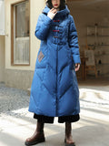 Women's Hot White Duck Down Hooded Overcoat for Winter