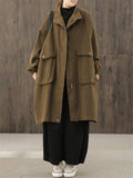 Women's Autumn Oversized Zipper Windproof Knee-Length Coat