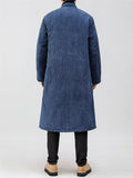 Men's Mid-length Corduroy Oriental Style Thickended Overcoats