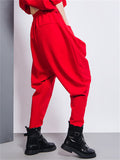 Hip-Hop Front Pocket Loose Harem Pants for Women