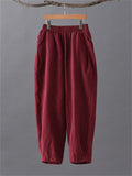 Women's Leisure Natural Linen Elastic Waist Relaxed Pants