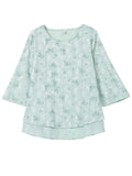 Women's Mini Flower Print 3/4 Sleeve Oversized Shirt