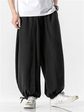 Men's Japanese Trendy Loose Solid Color Ankle-Tied Pants