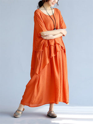 Cozy Oversized Multi-Layer Irregular Hem Dress for Women