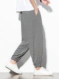 Men's Fashionable Two Color Checkered Pattern Pants