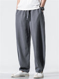 Men's Japanese Solid Color Loose Cotton Casual Pants