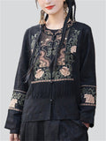 Women's Flower Embroidery Ethnic Style Tassel Shirts