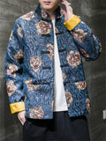 Men's Vintage Stand-up Collar Tiger Print Jackets