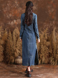 Women's Long Sleeve Modified Cheongsam Denim Dress