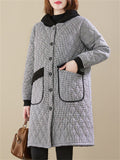 Women's Elegant Single-Breasted Mid-Length Warm Hooded Cotton Coat