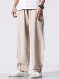 Men's Japanese Solid Color Loose Cotton Casual Pants