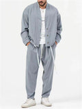 Men's Simple Oversized Drawstring Hem Shirt + Baggy Pants