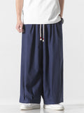 Men's Spring Casual Solid Color Drawstring Straight-Leg Pants