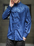 Men's Ancient Loong Cloud Print Retro Tang Suit Shirt