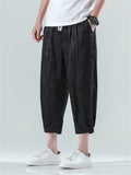 Men's Simple Ice Silk Cool Summer Cropped Pants