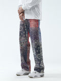 Ethnic Style Paisley Print Retro Male Jeans