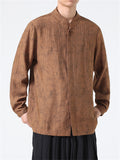 Chinese Style Men's Stand-up Collar Vintage Jacquard Shirt