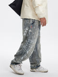 Cashew Flower Printing Hip Hop Jeans for Men