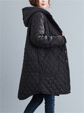 Women's Windproof Thermal Cotton Padded Plush Liner Hooded Coat