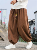 Men's Warm Corduroy Striped Texture Baggy Lantern Pants