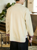 Spring Trendy Ice Silk Embroidery Knot Button Shirt for Men