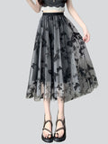 Leisure Butterfly Embroidery Fairy Tulle Skirt for Women