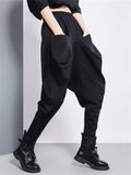 Hip-Hop Front Pocket Loose Harem Pants for Women