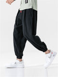 Harajuku Cotton Linen Oversized Sweatpants for Men