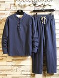 Vintage Comfy Cotton Linen Sets for Men