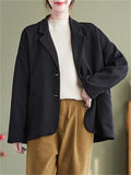 Female Classy Single Breasted Notched Collar Long Sleeve Jackets