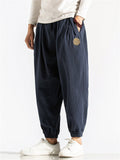 Male Linen Thin Sports Ankle-tied Pants