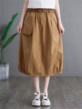 Summer Solid Color Cargo Skirts For Women