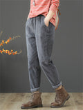 Elastic Corduroy Washed Thicken Autumn Women's Pants